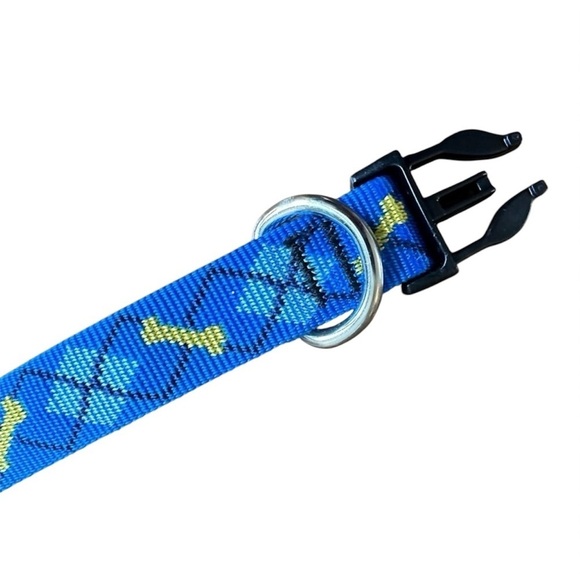 New LupinePet Blue Argyle Adjustable Nylon Dog Collar Breakaway Buckle Sm 8”-12” - Picture 3 of 6